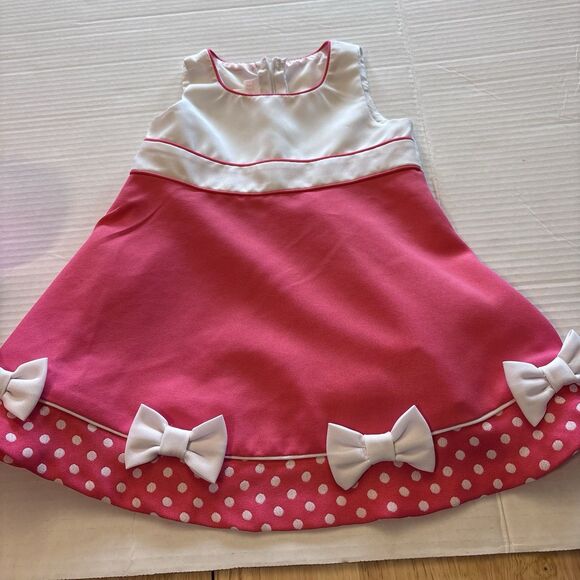 Bonnie Baby Pink White Polka Dot Dress Jacket Outfit Easter/special Occasion 12M - Picture 5 of 10